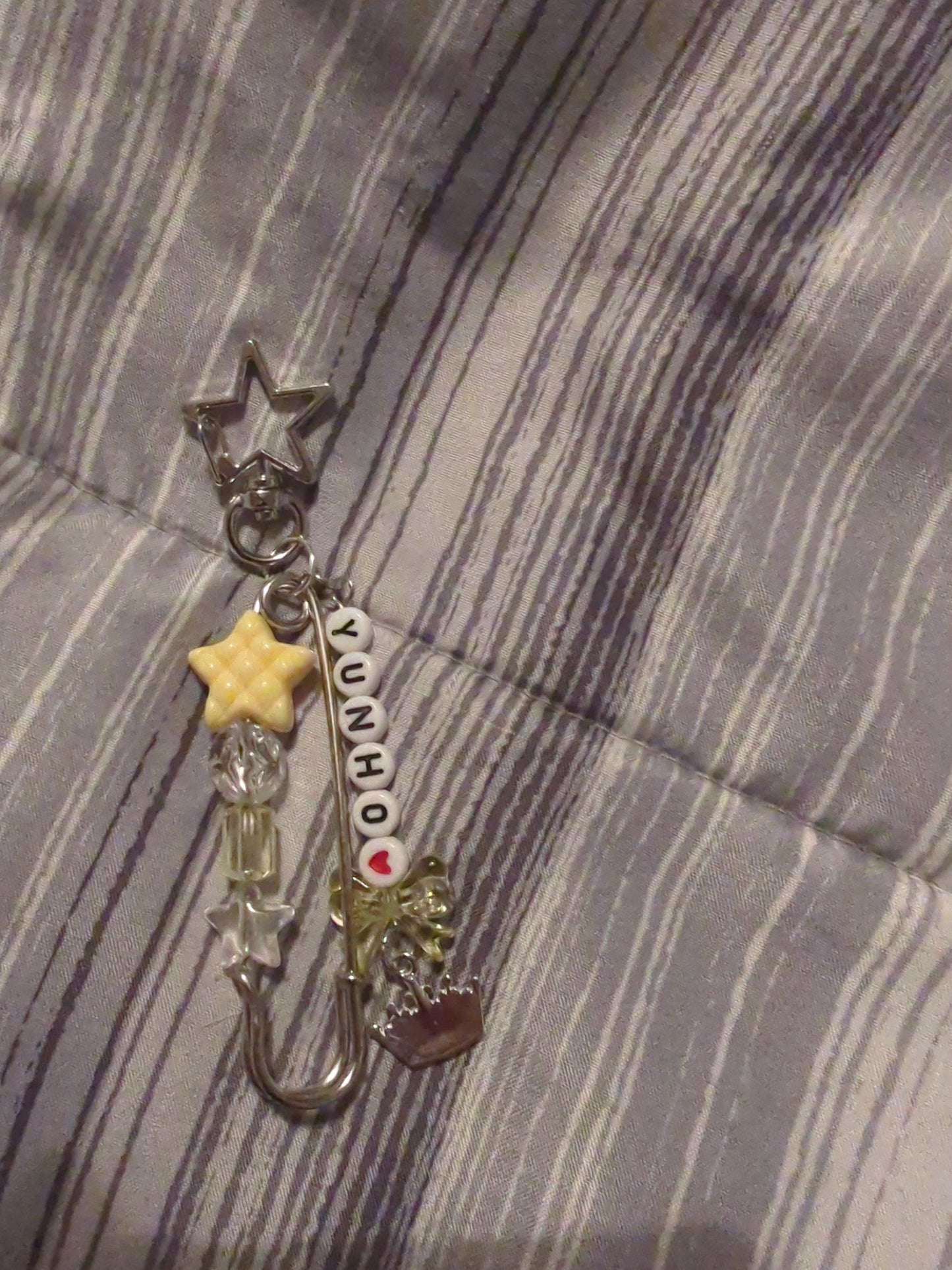 Ateez fan made  safety pin keychains